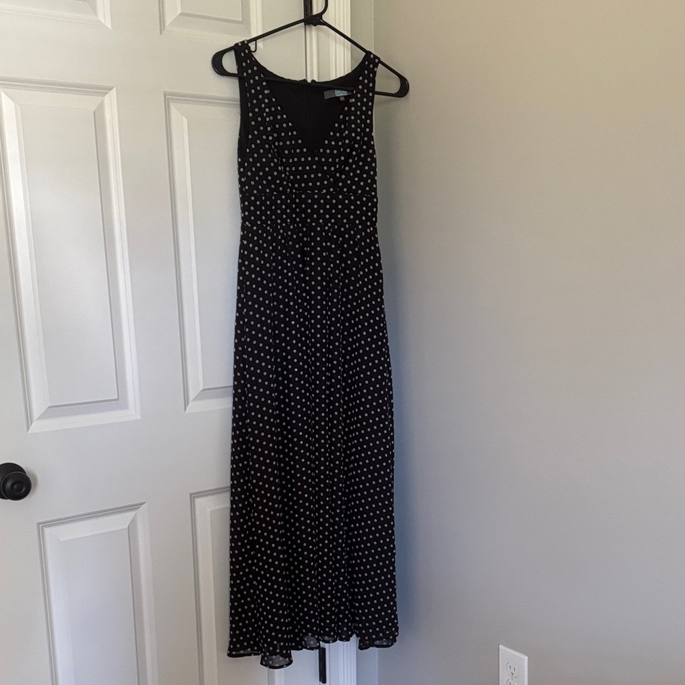 Eva Franco clip dot maxi dress from Anthropologie